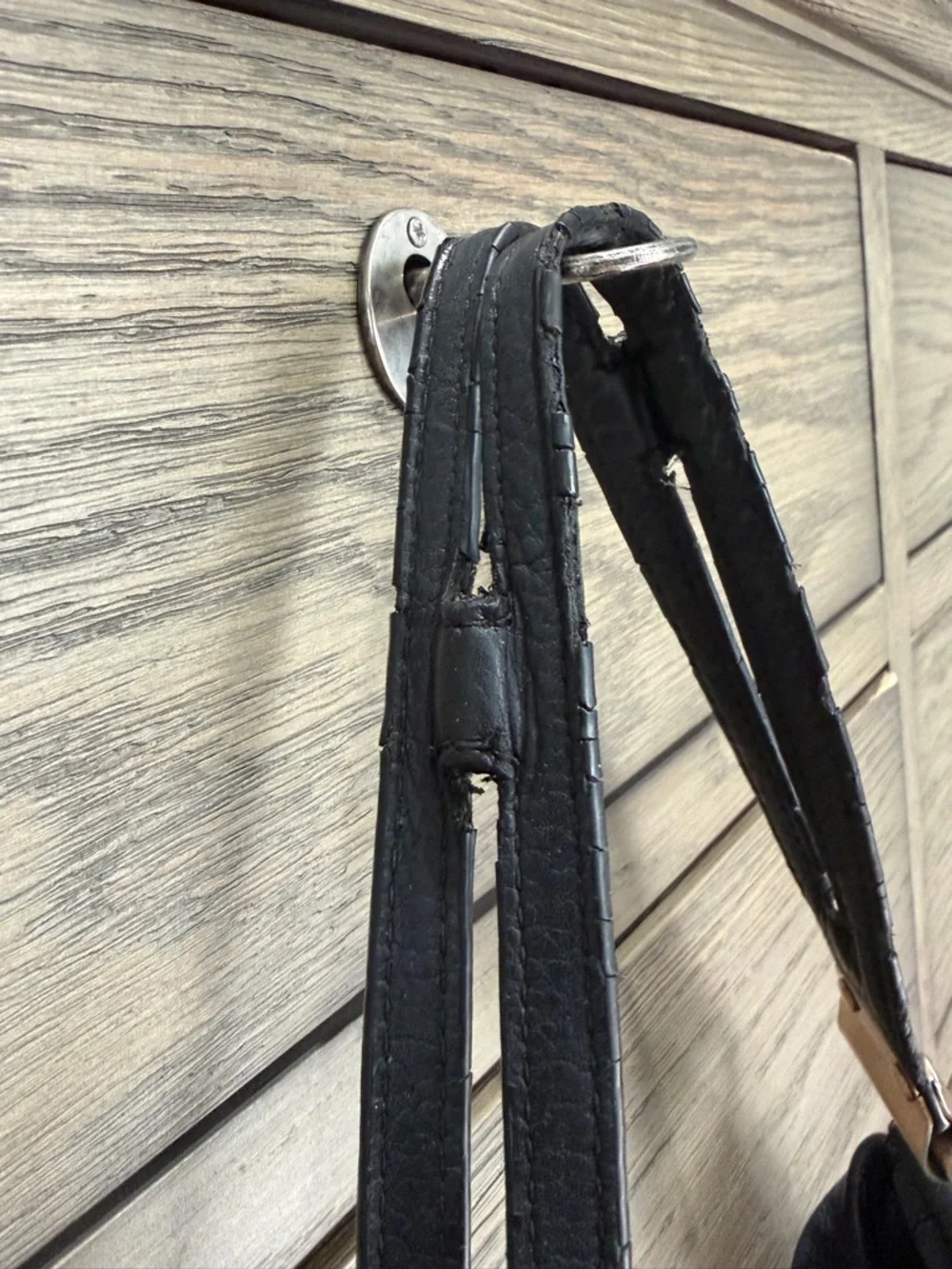 Foley & Corinna Black Leather Shoulder Bag with Modern Gold Accents